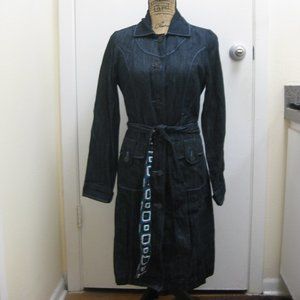NWOT Freestyle Revolution denim trench coat S smal